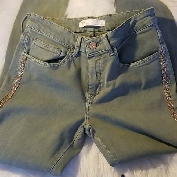 Zara Z1975 Skinny Jean's with Spakle Side Trim - Picture 3 of 8